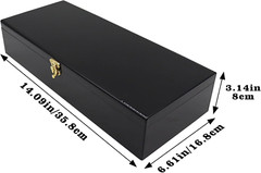 Black Acrylic Lockable Currency Tray, 5 Compartment Money Organizer for Cash, Ca