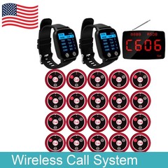 Wireless Table Call Button Pager System 1 Host 20 Call Buttons 2 Watch Receivers