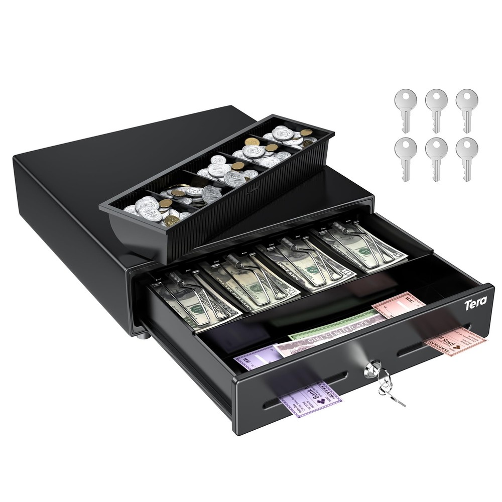 Tera 13 Cash Register Drawer For Point Of Pos System 4 Bill 5 Coin Cash Tray 6