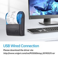 Bisofice Portable Thermal Printer 2 inch USB Receipt Bill Q9Z3