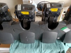 LOT OF 4 MOTOROLA SYMBOL H9PMC7090 BARCODE SCANNER /W NETWORK-CHARGE STAND