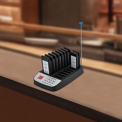 Restaurant Wireless Guest Paging System 10Beepers Queuing Calling Pagers w/Light
