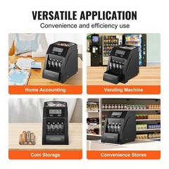 USD Coin Sorter, Coin Counter Machine for 4 Kinds of USD Coins
