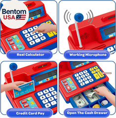 Calculator Cash Register Toy Gift for Kids Age 3, 4, 5, 6, 7, 8+ Year Old, 103 P
