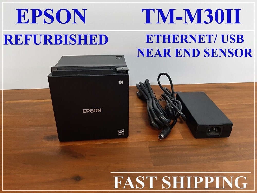 Epson TM-M30II POS Point of Sale Thermal Printer Ethernet USB w Power Supply NES