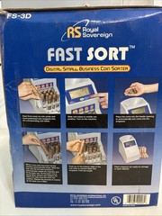 Royal Sovereign Fast Sort FS-3D Digital Coin Sorter Counter Anti-Jam Box Manual
