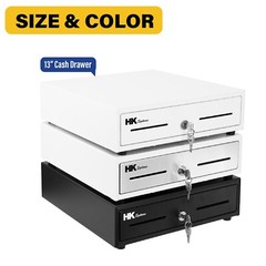 13″ Heavy Duty Compact Black Manual Push-Open Cash Drawer with 4Bill/5Coin Till