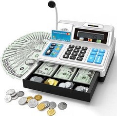 Calculator Cash Register Toy Gift for Kids Age 3, 4, 5, 6, 7, 8+ Year Old, 10…