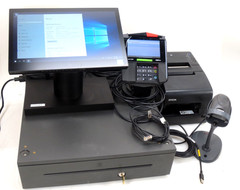 Pole Mounted POS System – Engage One by HP w/ Printer, Scanner, Register & CC