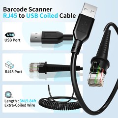9.84ft Scanner Cable for Honeywell MS9590 MS5145 MS3480 MS7120 MS9540 Scanner 3M