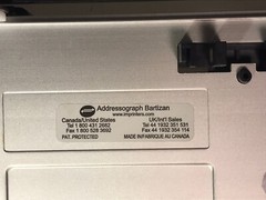 VTG Addressograph Bartizan 4850 Manual Card Imprinter Short/Long Sales Drafts