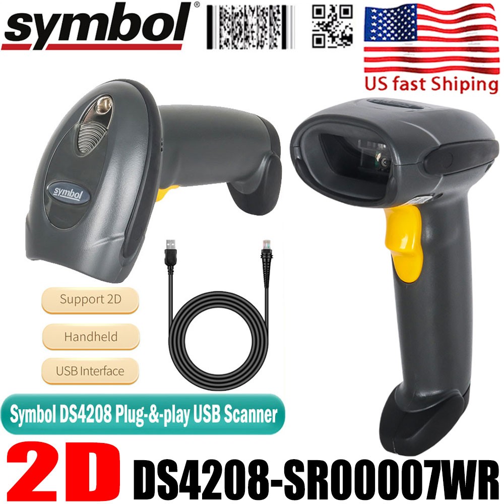 Symbol DS4208-SR00007WR Barcode Scanner Reader USB Plug-and-Play 1D/2D/PDF417