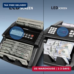 Money Counter Machine with Value Counting, Support Dollar and Euro