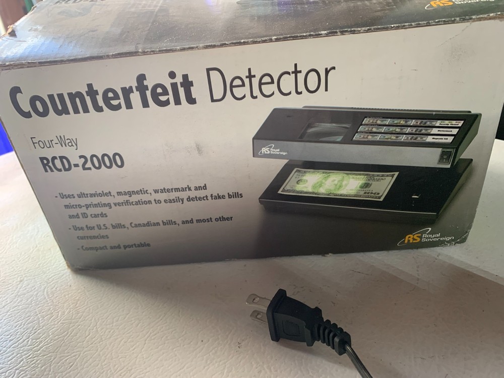Royal Sovereign RCD-2000 Wired Four-Way Counterfeit Detector, Black “R1C”