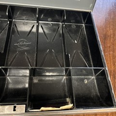 Vintage 1980’s Gray Steel Heavy Duty Cash Box – no key -Opens And Closes/latches