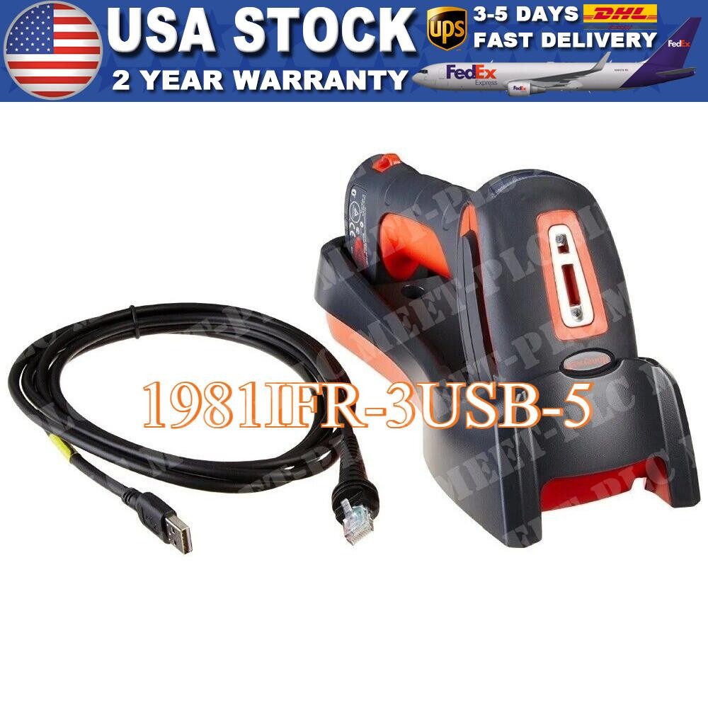 Honeywell 1981iFR-3USB-5 Granite 1981i Wireless Barcode Scanner w Cradle & Cable