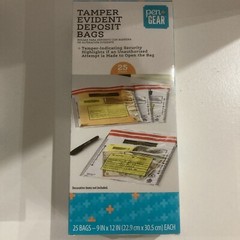 100 Tamper Evident Deposit Bags 9″ by 12″ 4 boxes of 25 NEW Security Indicator