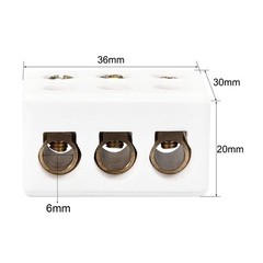 3 Way Ceramics Terminal Blocks High Temp Porcelain =Connectors 36x30x20mm 5 Pcs