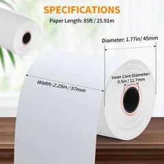 2 1/4” x 85′ Thermal Receipt Paper 50 Rolls, POS Paper Cash Register Paper R…