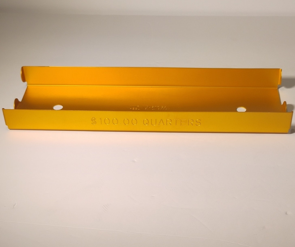 Metal Coin Tray Insert “$100.00 QUARTERS” Holder MMF Industries