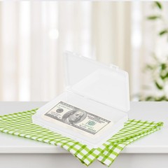 QoTang 10 PCS Paper Money Storage Case, 6.5 x 3.3 x 0.7 inches, Transparent