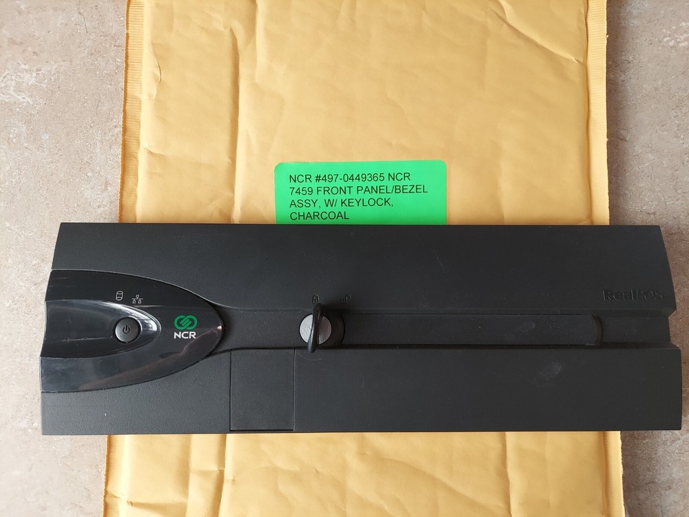 NCR RealPOS 7459 80XRT Terminal Front Charcoal / Grey Bezel Panel Cover & Key