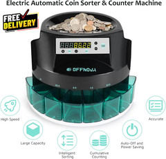 Electric Coin Sorter & Counter Machine 300 Coins/Min LED US Denominations