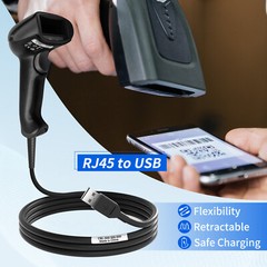 2*2M USB to RJ45 Scanner Straight Cable For Honeywell 1900G-SR 1902G-HD 1902G-SR