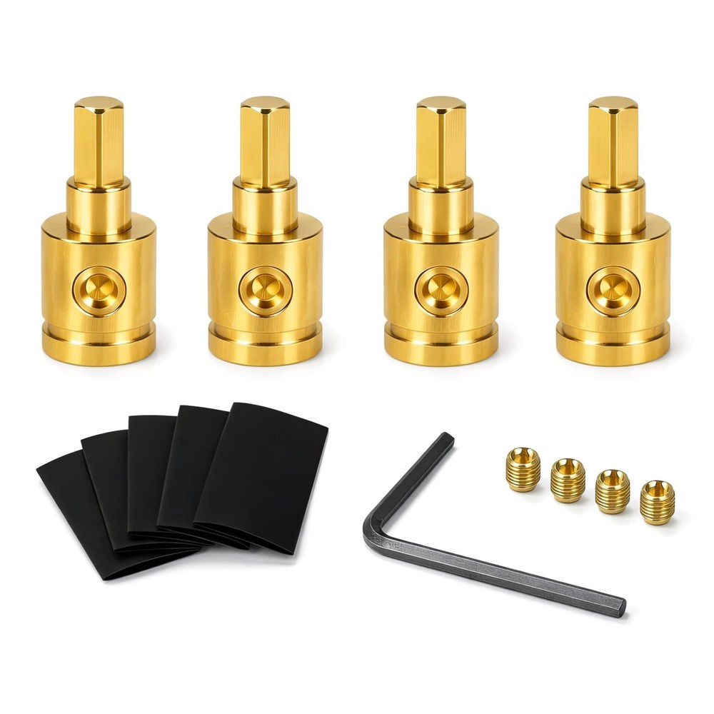 4-Pack Amp Input Reducer from 0 Gauge to 4 Gauge with Hex Screw Clamp, Includ…