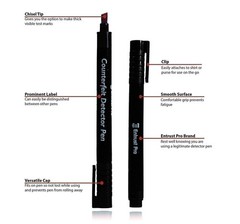 Counterfeit Money Detector Pen Marker (5 Pack ) Chisel Tip