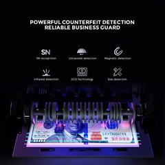 NUCOUN VC-7S Silver Bank Grade Money Counter Machine Mixed Denomination Value…