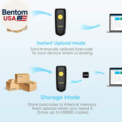 2D Wireless Barcode Scanner Compatible with Bluetooth, Portable USB 1D 2D QR Cod
