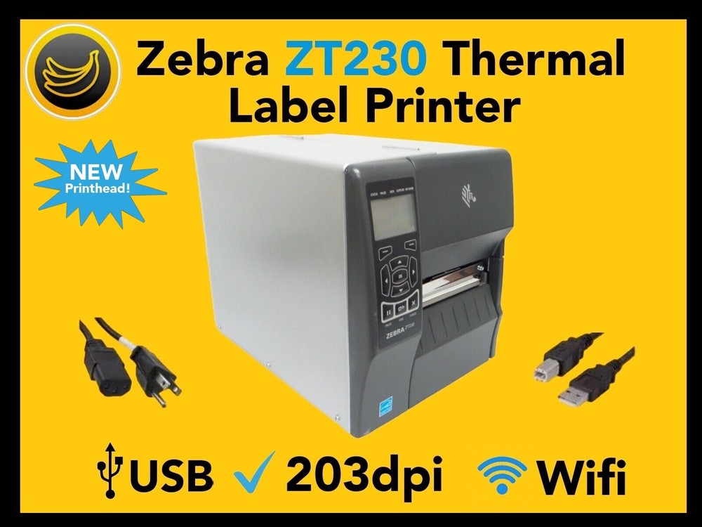Zebra ZT230 Thermal Transfer Label Printer 203dpi, USB, WiFi, USA Seller!🔥⭐