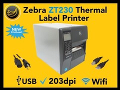 Zebra ZT230 Thermal Transfer Label Printer 203dpi, USB, WiFi, USA Seller!🔥⭐