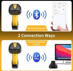 NetumScan Upgraded Industrial Bluetooth QR Barcode Scanner, IP67 Waterproof & 7M