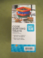 COIN SORTING TRAYS 4 TRAYS AND 40 COIN WRAPPERS INCLUDED POUR & SHAKE, NEW