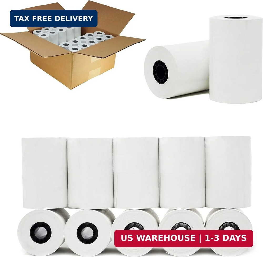 BuyRegisterRolls 3 1/8″ x 90 ft Thermal Roll Paper (Pack of 25) width 3.15″ (80M