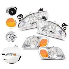 Headlight Assembly Pair Replacement For 1998-2000 for Toyota Corolla