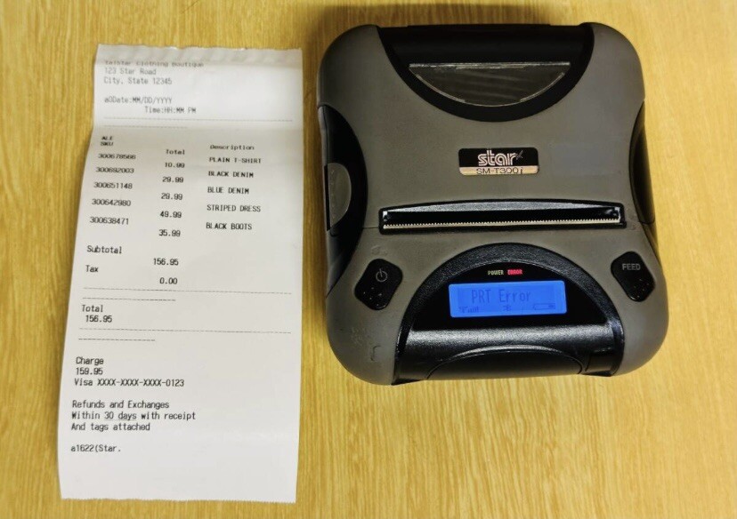 Star Micronics SM-T300i Mobile Direct Thermal Printer Blutooth Tested Very Good