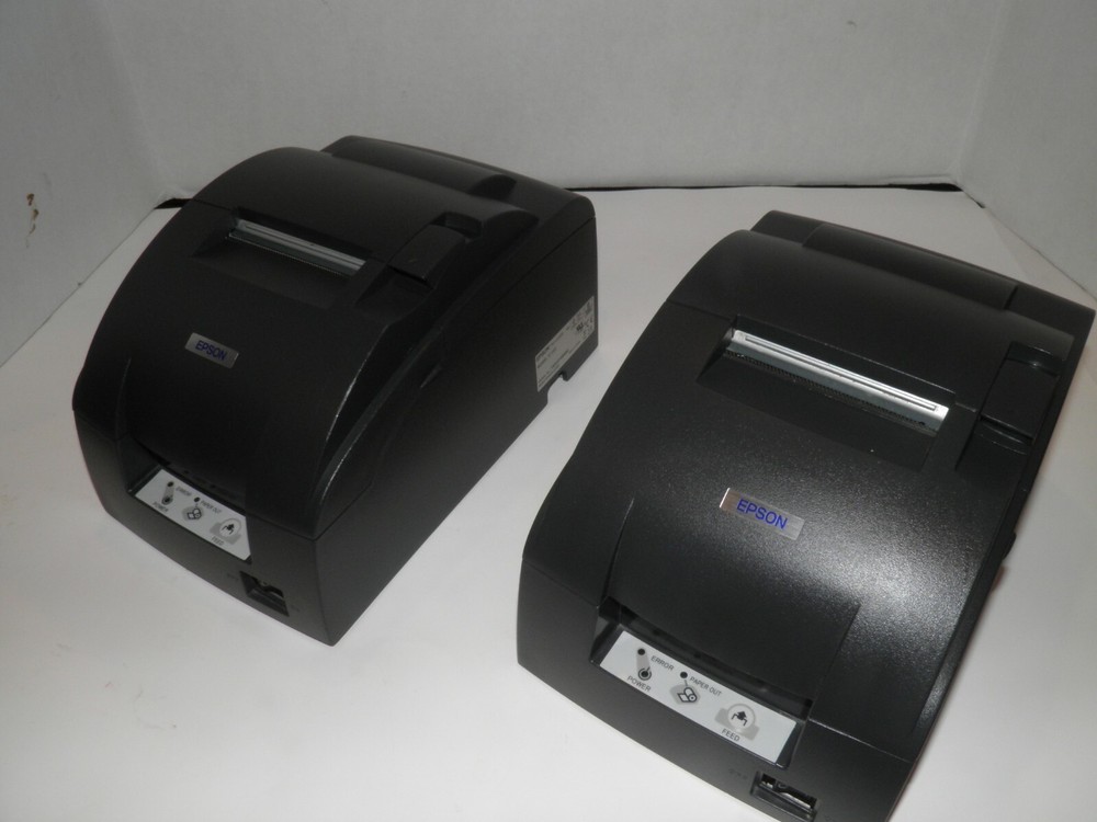 Lot of 2 EPSON TM-U220B M188B Kitchen /Bar POS Receipt Printer Ethernet w AC