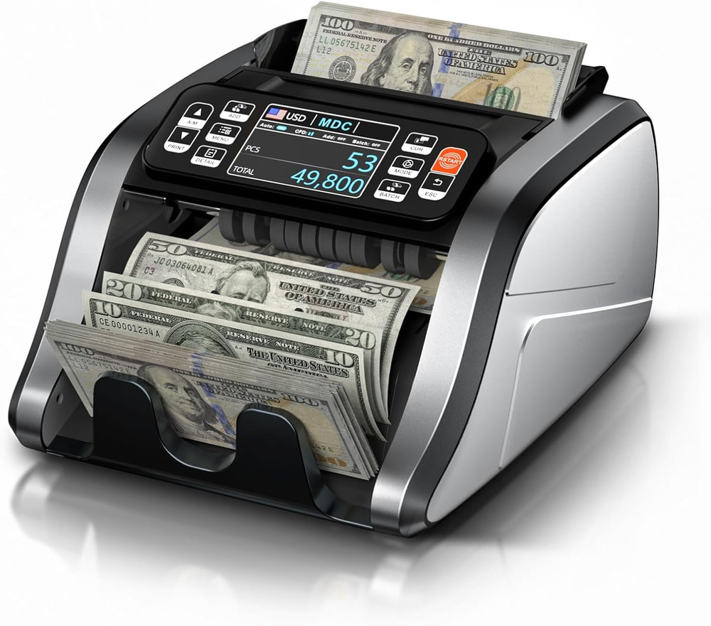 N60 Mixed Denomination Money Counter Machine, Value Counting, UV/MG/IR/DD Counte