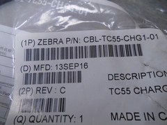 LOT OF 10 Symbol (Motorola) CBL-TC55-CHG1 Zebra Snap on USB Charging Cups