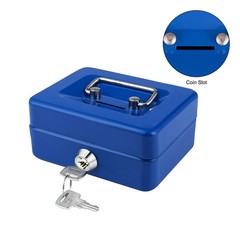 Mini Cash Box with Lock and Slot Small Cash Box with Money Tray Metal Piggy B…