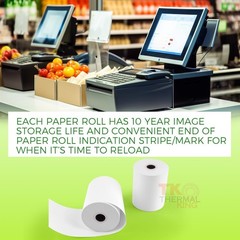 Cash Register Paper 30 Rolls, 3.125″ x 190′, Top Quality