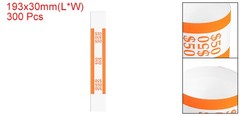 Pack of 300 Money Band Bundles, Self-Adhesive Bill Wrappers, 7.6″x1.18″ Orange
