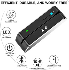 X6 BT Bluetooth Magnetic VIP Card Reader Writer USB 3 Tracks Swipe Encoder [Upgr