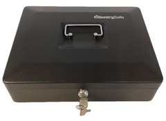 Sentry Safe Black Cash Box With Money Tray & Keys
