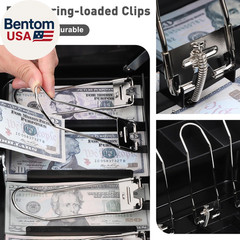Locking Cash/Money Saving Organizer Box with Lock Safe with Key and Cash Tray, B