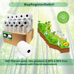 Phenol Free Thermal Paper 3 1/8″ X 230′ Ft (Also BPA & BPS Free – 50 Rolls) Clim
