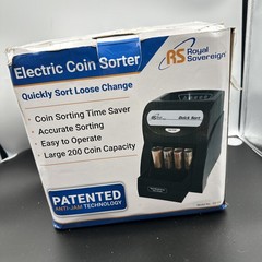 Royal Sovereign QS-1AC Electric Coin Sorter 200 Coins At One Time Anti Jam